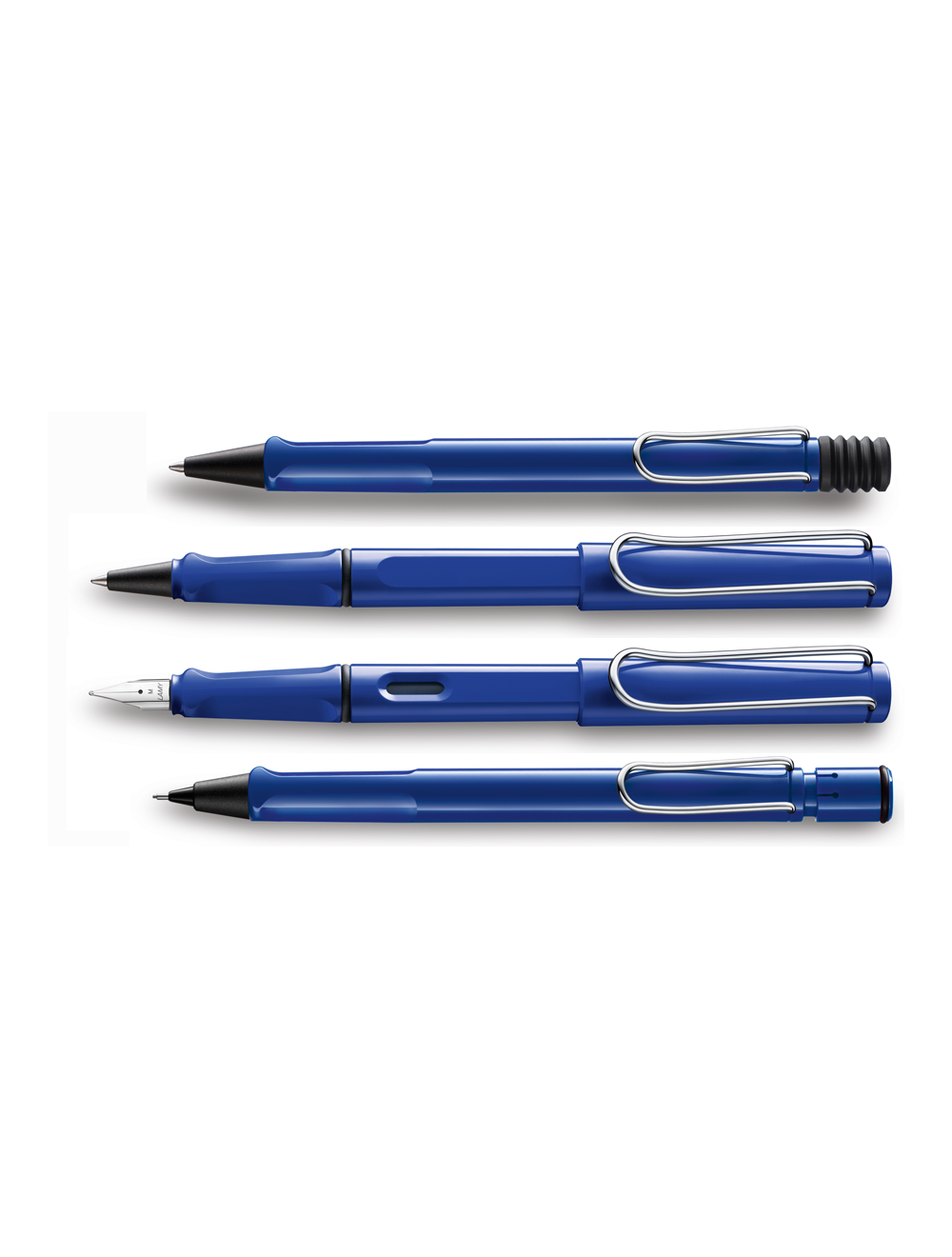 LAMY Safari Set Blau - Blue Füller + Kugelschreiber + Tintenroller + Bleistift